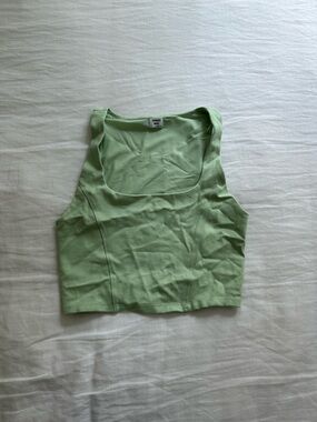 Sundry Light Sage Square Neck Crop Tank